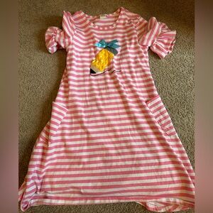 Girls pink and white striped dress! Excellent condition! Size: 8